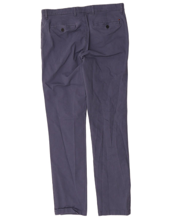 Tommy Hilfiger Pantalon chino stretch coupe slim pour homme W34 L34 Bleu coton
