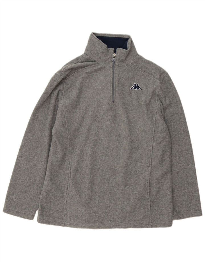 Kappa Pull polaire à col zippé pour homme Taille L Gris Polyester