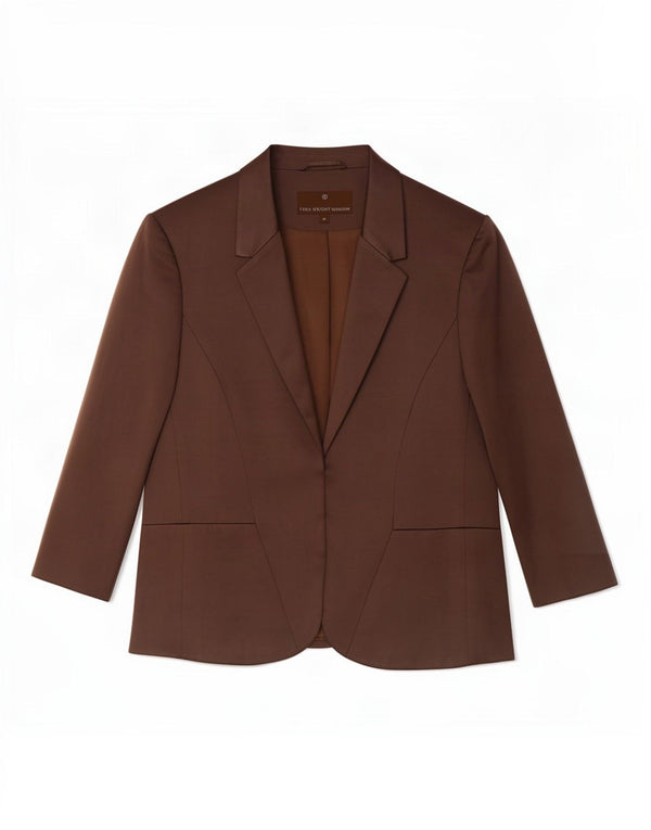 Fenn Wright Manson Veste blazer à manches 3/4 pour femme UK 14 Large Marron