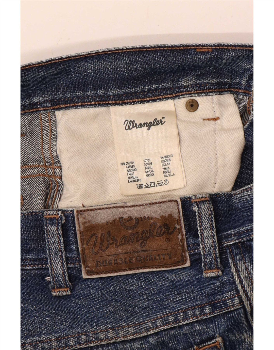 Wrangler Jean droit coupe droite W32 L27 pour homme en coton bleu