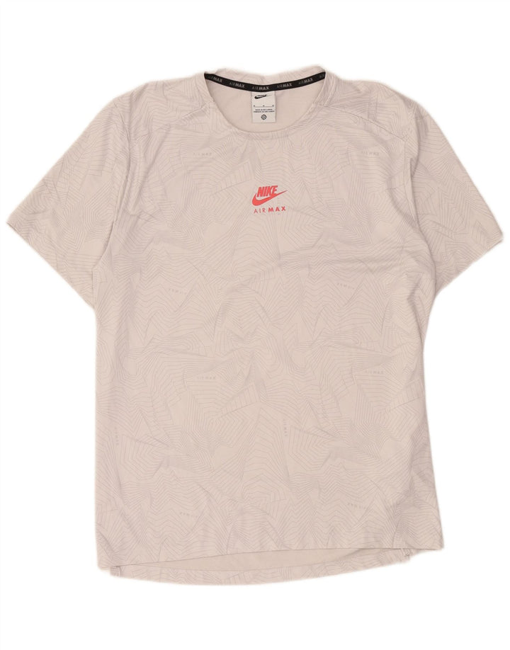 Nike Homme Dri Fit Graphic T-Shirt Haut Gris Moyen Géométrique Polyester