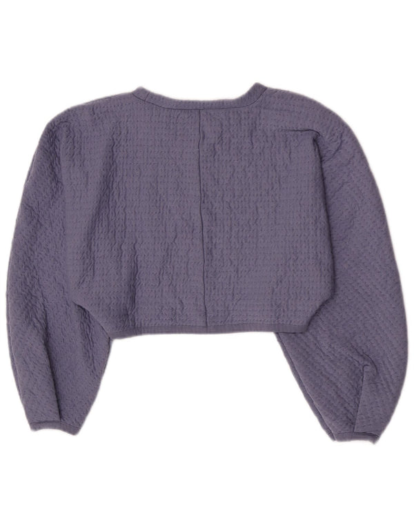 Zara Womens Crop Blouse Top UK 14 Large Violet