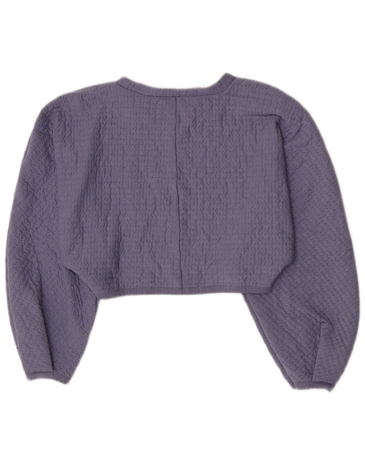 Zara Womens Crop Blouse Top UK 14 Large Violet