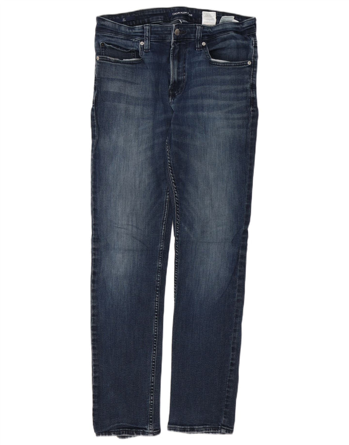 CALVIN KLEIN Jean Slim Etroite Homme W31 L32 Bleu Coton