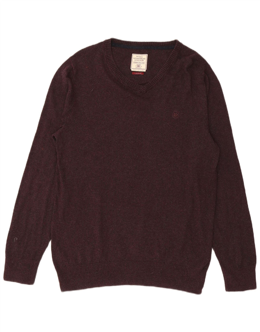 Fat Face Pull col V pour homme en coton Violet Taille L
