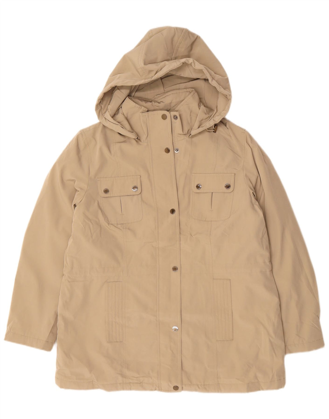 LONDON FOG Veste utilitaire à capuche pour femme UK 16 Large Beige Polyester