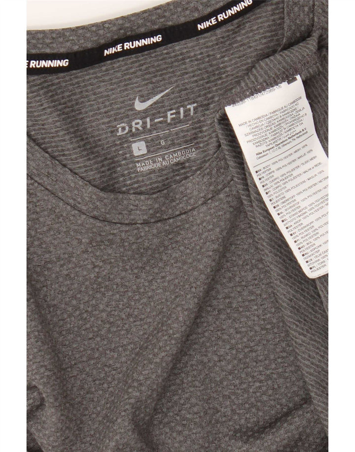 Nike Hommes Dri Fit T-Shirt Haut Large Gris Polyester