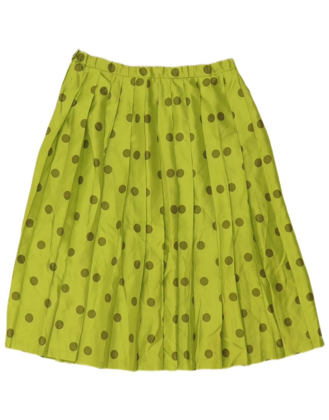 VINTAGE Jupe Plissée Femme W30 Pois Vert Moyen