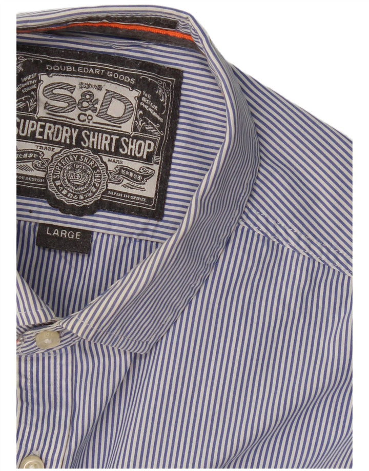 Superdry Chemise Homme Grande Rayure Bleu Marine
