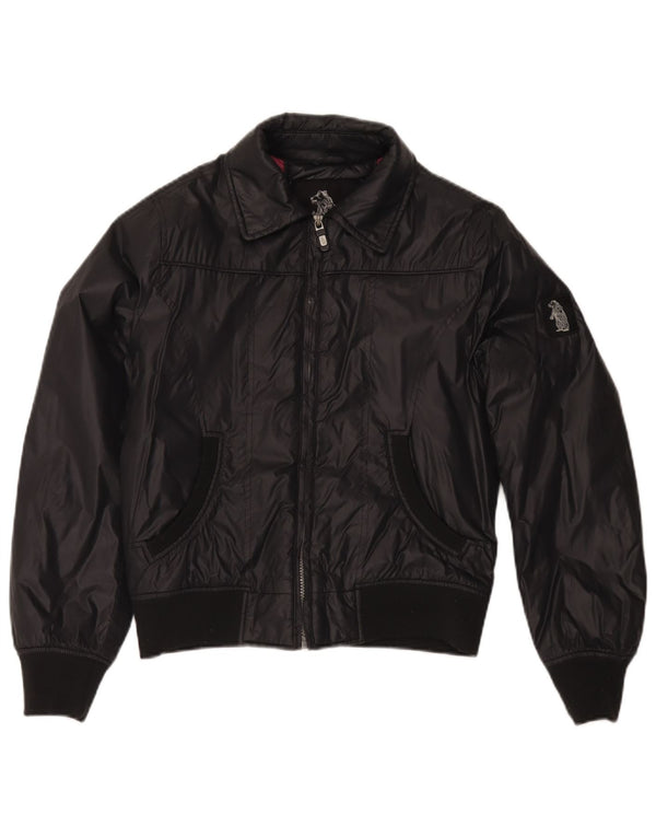 Refrigue Womens Bomber Jacket UK 14 Moyen Noir Nylon