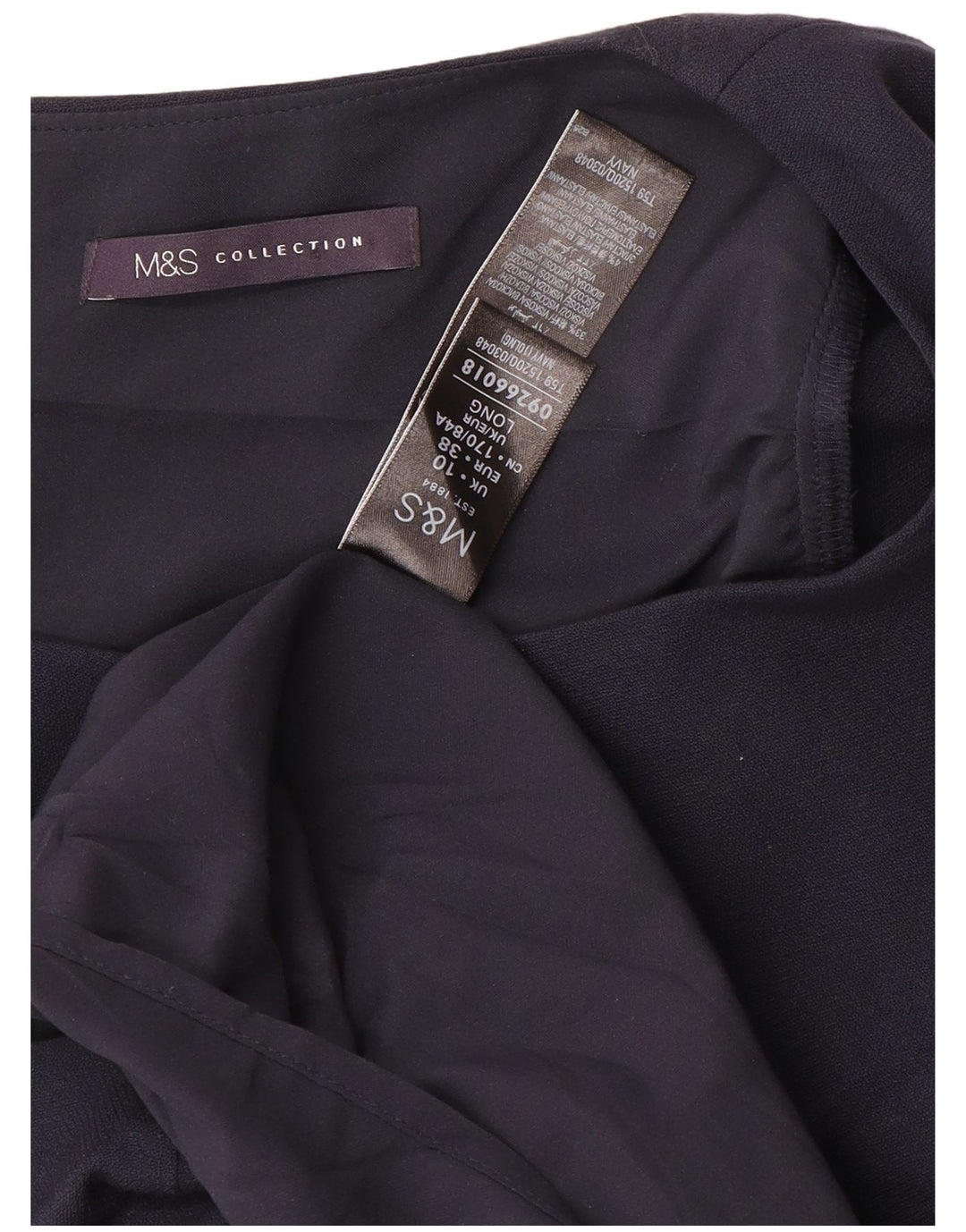 Marks & Spencer Robe moulante pour femme UK 10 Small Bleu marine Polyester