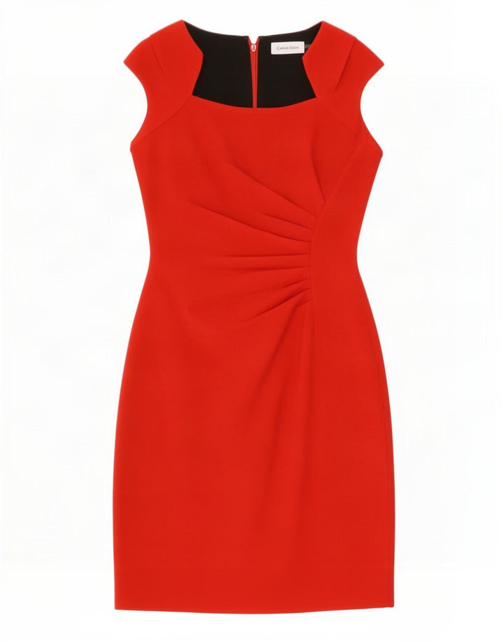 Calvin Klein Jeans Robe fourreau pour femme UK 8 Petit Rouge Polyester