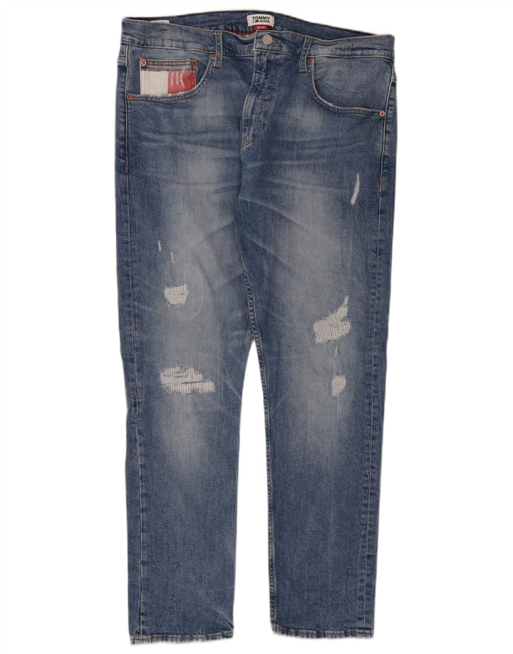 Tommy Hilfiger Jean slim vieilli W36 L32 pour homme en coton bleu