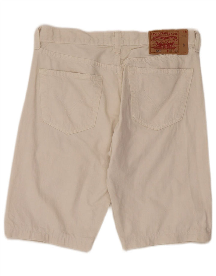 Levi's Short en Jean 501 W33 Homme Blanc Moyen Coton