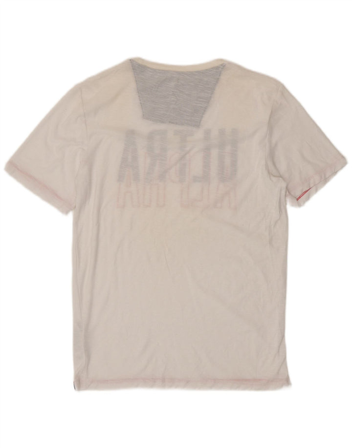 JACK & JONES Mens Graphic T-Shirt Top Large White Polyester
