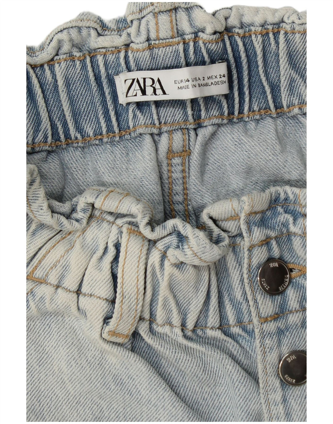 Short en jean pour femme ZARA EU 34 2XS W24 Bleu