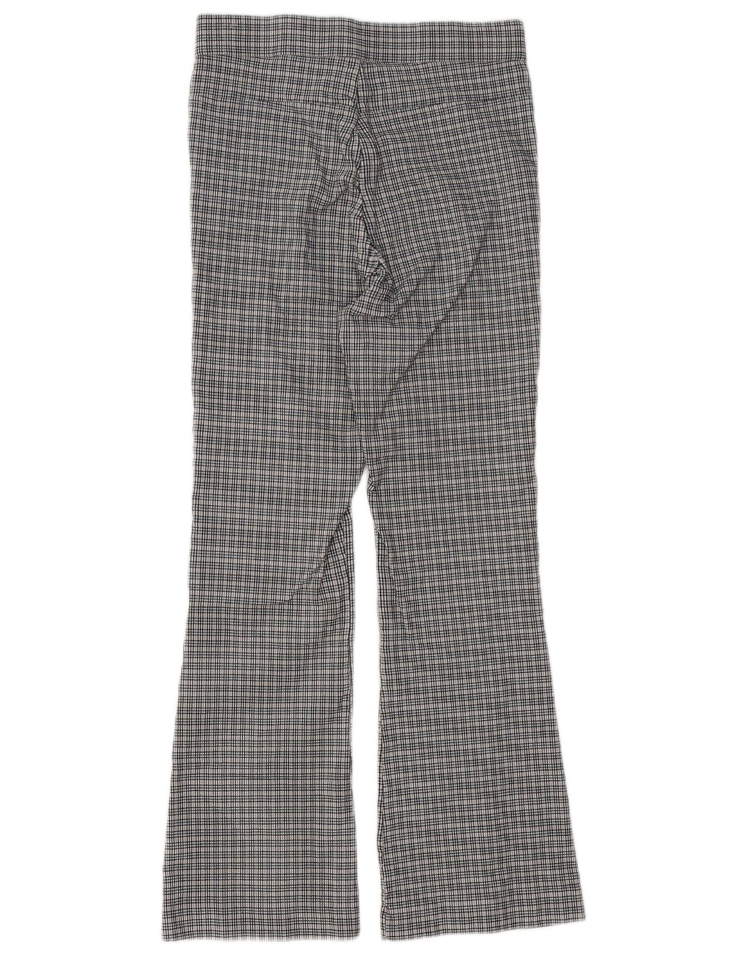 Pantalon décontracté bootcut femme Zara moyen W28 L26 gris pied-de-poule viscose