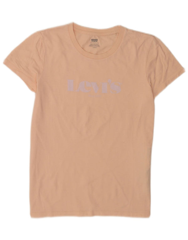 Levi's T-Shirt Graphique Femme UK 10 Petit Rose Coton