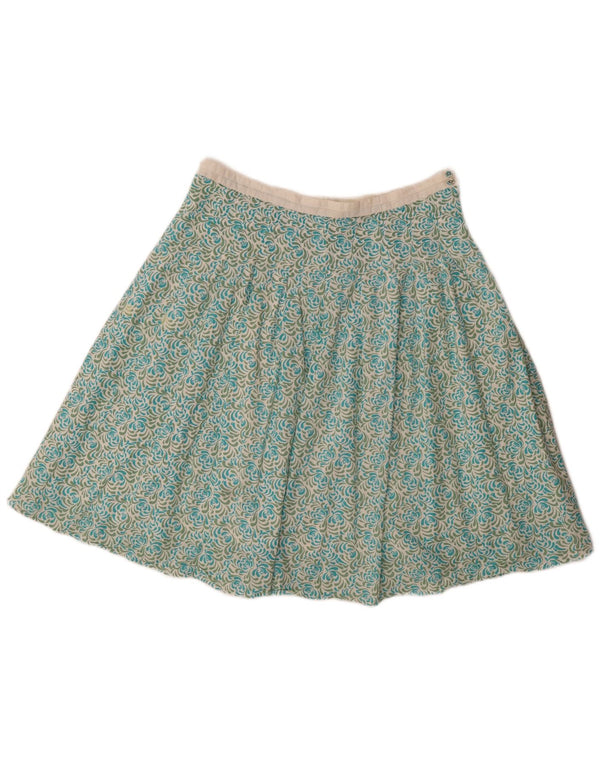 Marks & Spencer Jupe plissée pour femme UK 12 Medium W30 Turquoise Floral