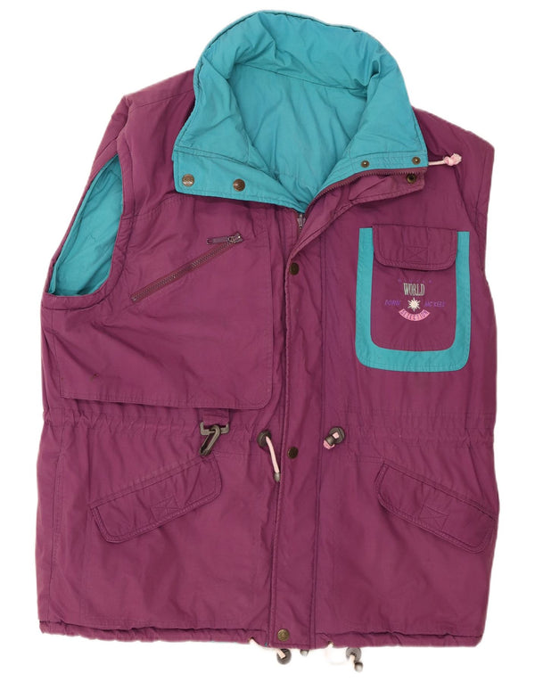 MC Kee's Gilet matelassé réversible à capuche pour homme UK 42 XL Violet Colourblock