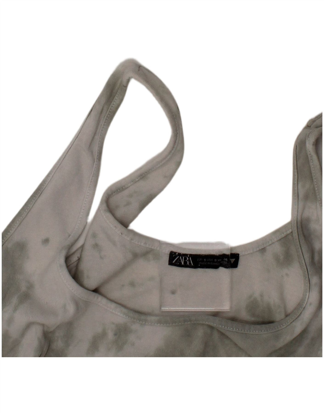 Zara Femme Bralette Crop Top Petit Gris Tie Dye Coton