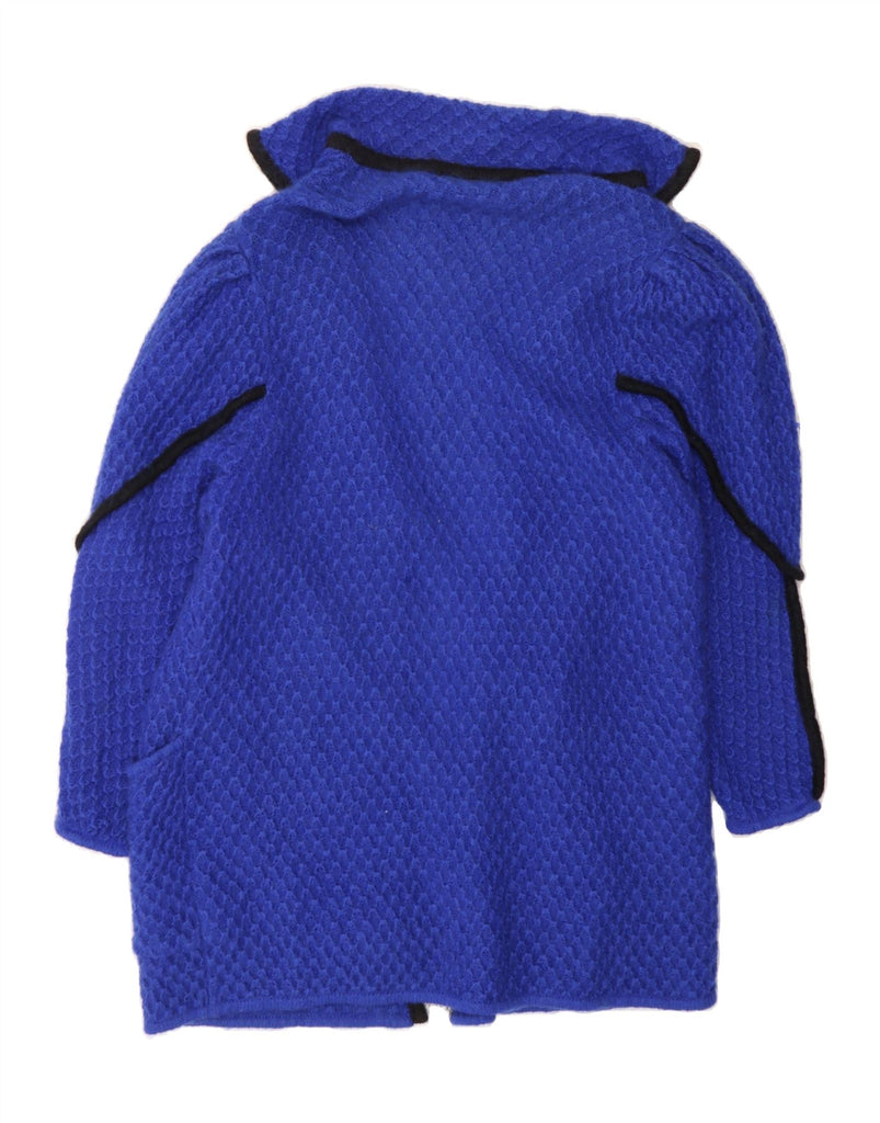 LOUIS FERAUD Womens Longline Open Cardigan Sweater UK 12 Medium  Blue Vintage Louis Feraud and Second-Hand Louis Feraud from Messina Hembry 