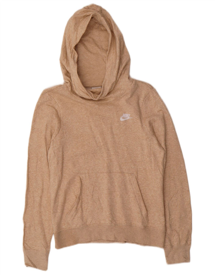 NIKE Pull à capuche pour femme UK 6 XS en coton moucheté beige