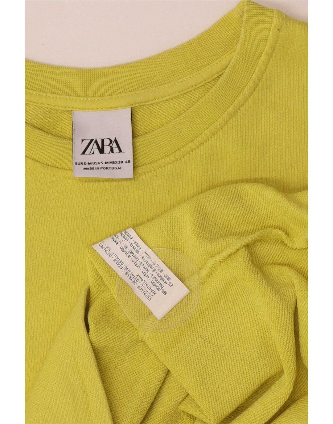 Zara Homme Sweatshirt Jumper Petit Vert Coton