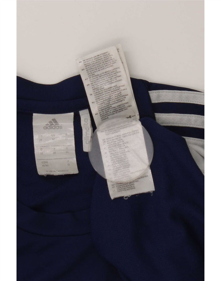 Adidas Hommes Climalite T-Shirt Top Bleu Marine Colorblock Polyester