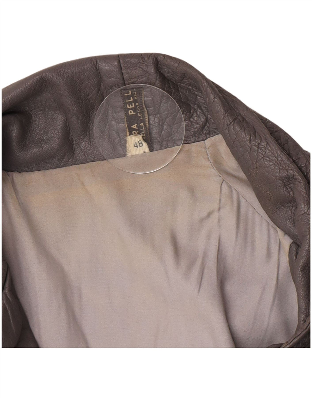 veste en cuir homme vintage IT 48 cuir gris moyen