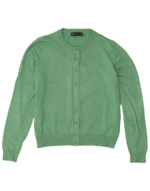 Marks & Spencer Pull Cardigan Femme UK 16 Large Vert Viscose