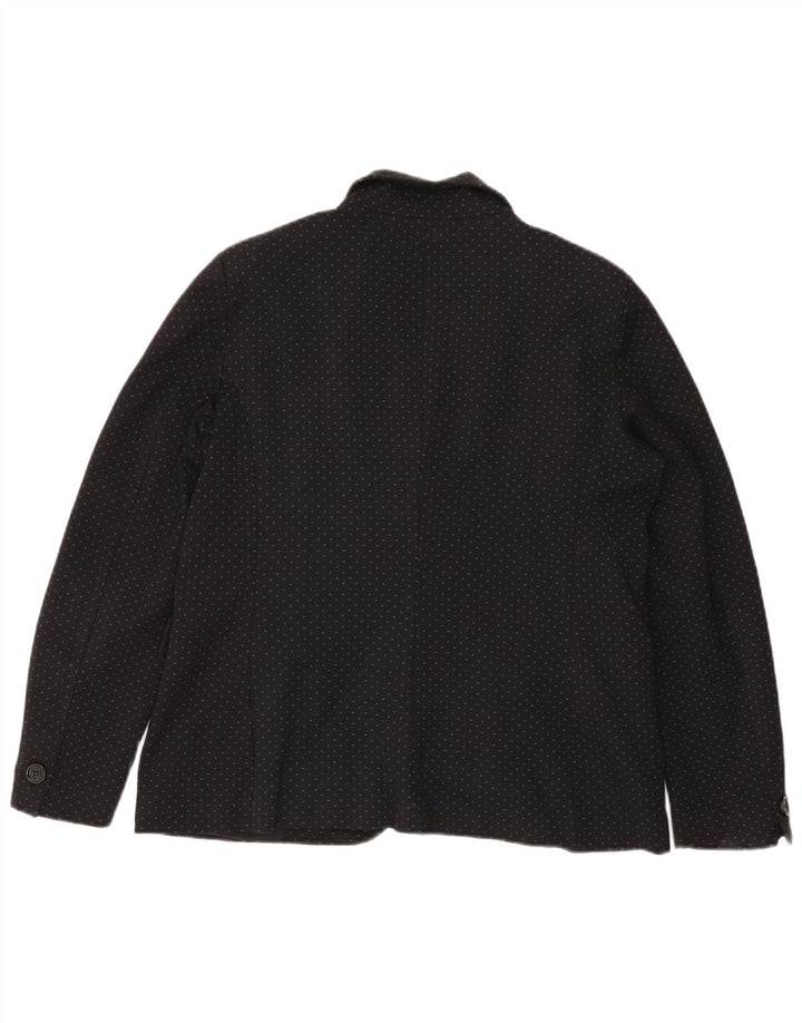 TRUSSARDI JEANS Veste Blazer 1 Bouton Femme IT 44 Moyen Noir Taché