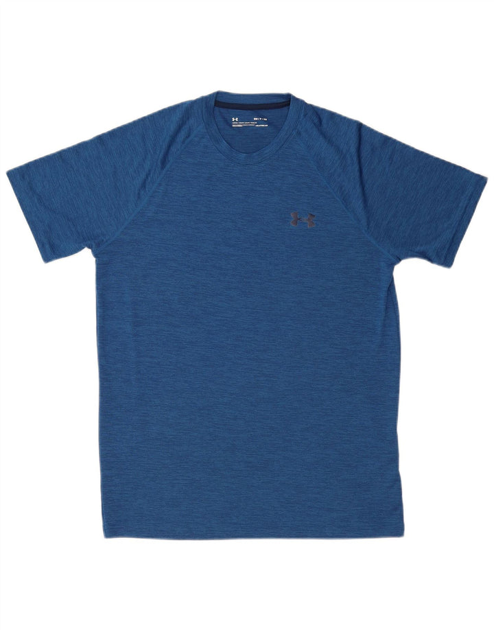 UNDER ARMOUR T-Shirt Heat Gear Homme Petit Bleu Moucheté Polyester