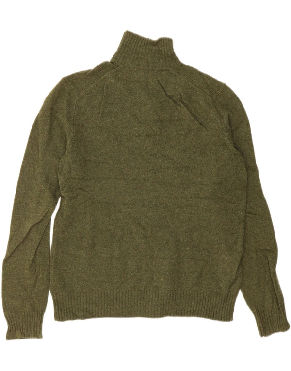 J. Crew Pull Col Zippé Homme Laine Vert Moyen
