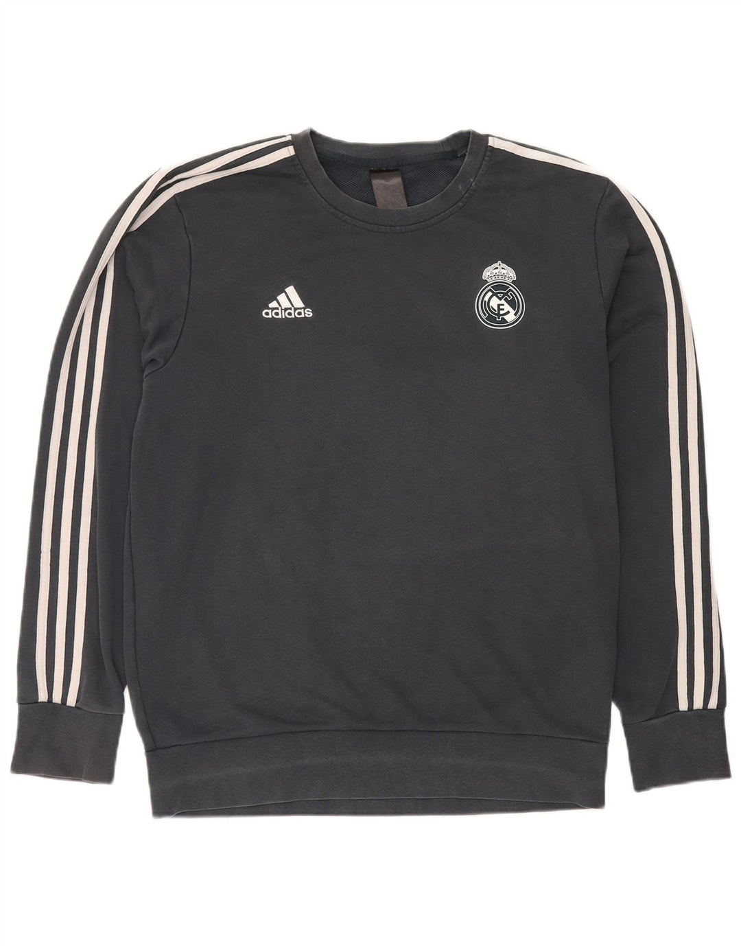 Adidas Mens Real Madrid Sweatshirt Jumper Grand Gris Coton
