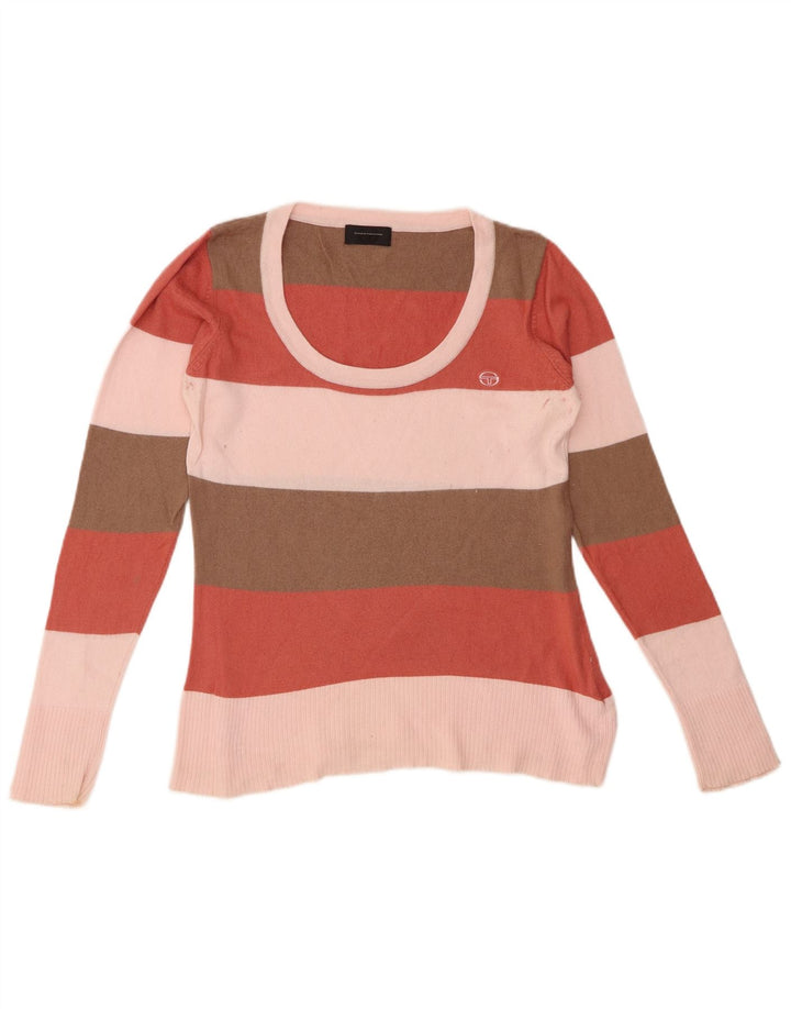 SERGIO TACCHINI Pull col bateau pour femme UK 10 Small Multicolore