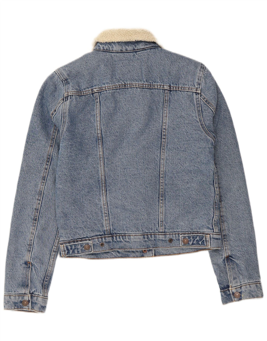 Levi's Veste Denim Sherpa Femme UK 6 XS Bleu Coton