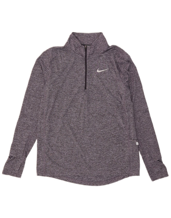 Nike Haut de survêtement Dri Fit pour femme UK 10 Petit Gris Moucheté