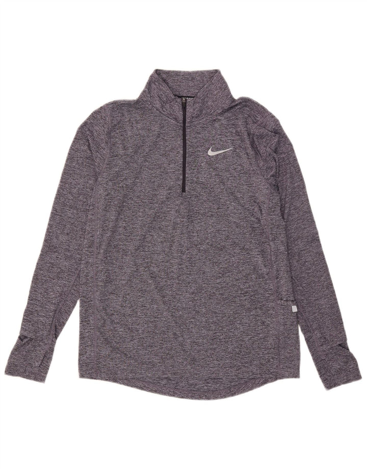 Nike Haut de survêtement Dri Fit pour femme UK 10 Petit Gris Moucheté
