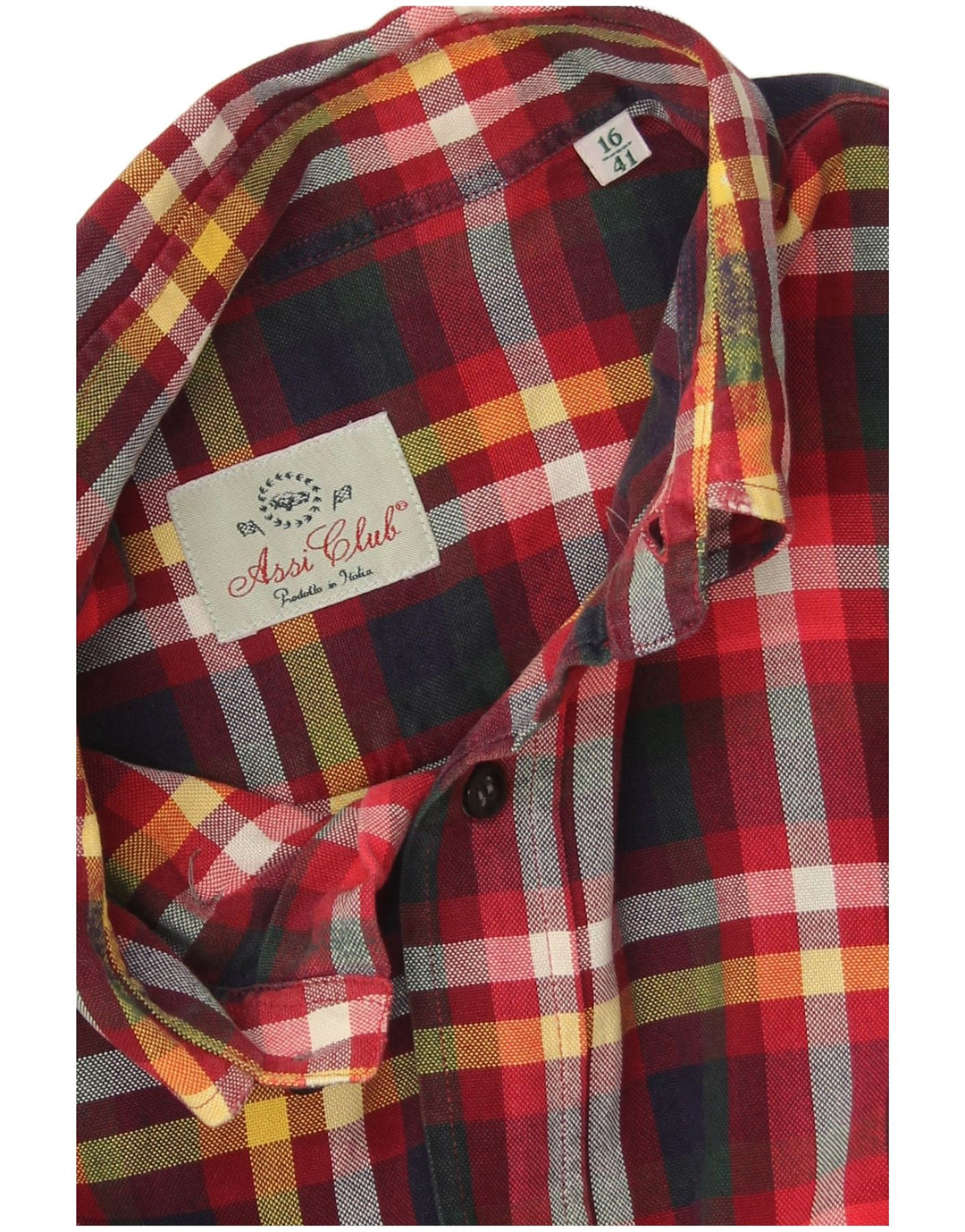 vintage Chemise en flanelle homme Taille 16 41 Grand chèque rouge