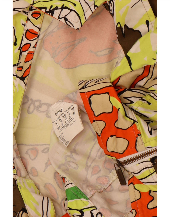 Swinger Womens Crop Bomber Jacket IT 42 Moyen Imprimé Animal Multicolore