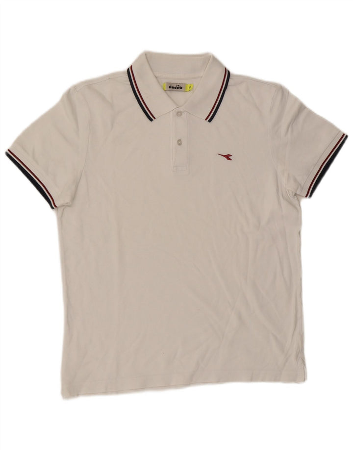 Diadora Polo Homme Petit Blanc