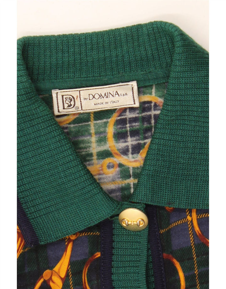 DOMINA Pull Cardigan à Motif Abstrait pour Femme UK 20 2XL Vert