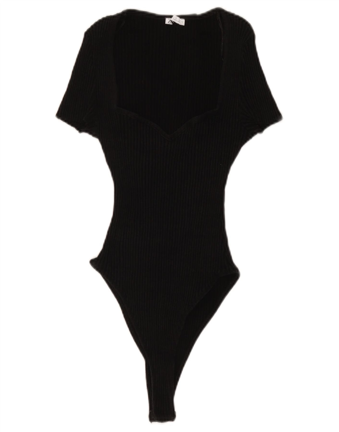 Zara Body à manches courtes pour femme UK 16 Grand coton noir