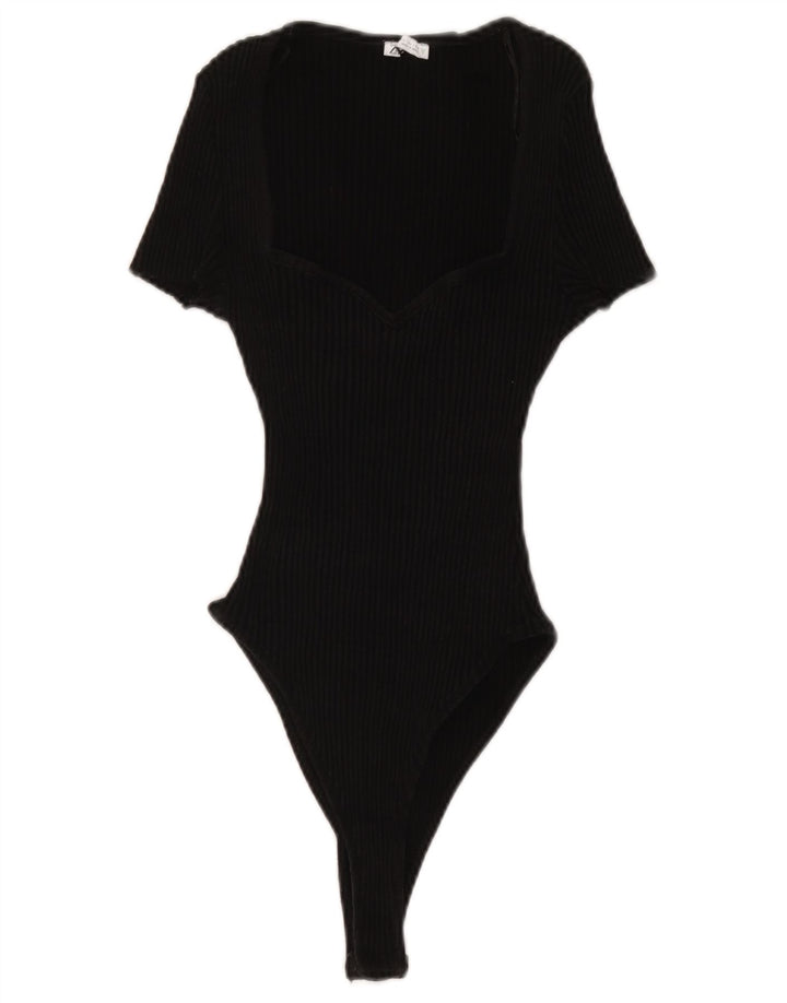 Zara Body à manches courtes pour femme UK 16 Grand coton noir