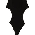 Zara Body à manches courtes pour femme UK 16 Grand coton noir