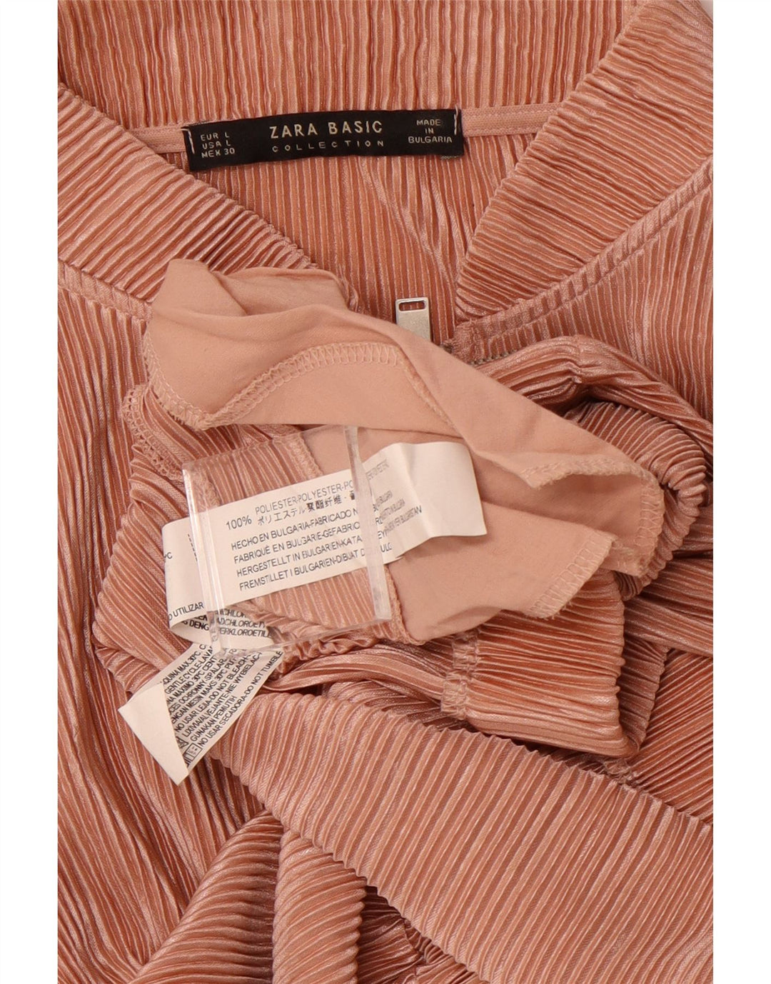 ZARA Veste Bomber Femme UK 16 Large Rose Polyester
