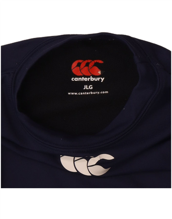 Canterbury Haut graphique à manches longues pour garçon 8-9 ans Bleu marine Taille L