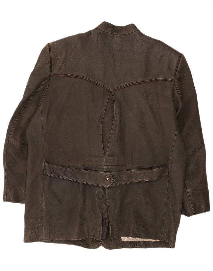 VINTAGE Veste en cuir homme IT 56 3XL Cuir kaki
