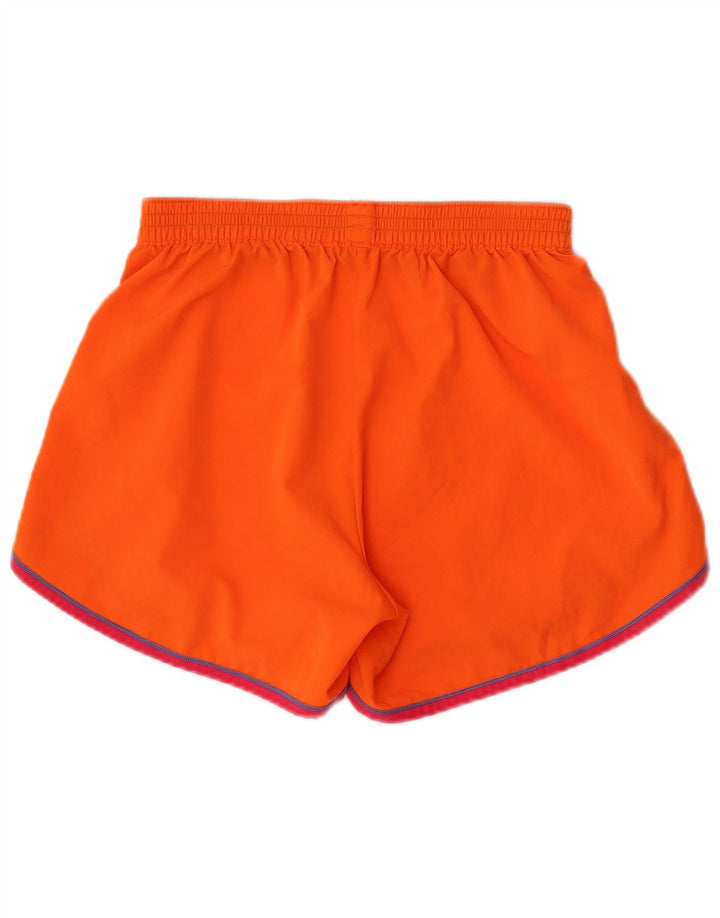 Under Armour Short de sport pour femme UK 8 Small Orange Rayé Polyester